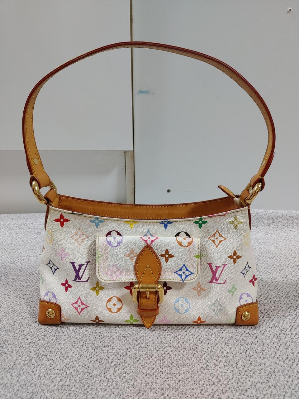 컨디션굿 정품 루이비통 멀티 화이트 엘리자 토트백 숄더백