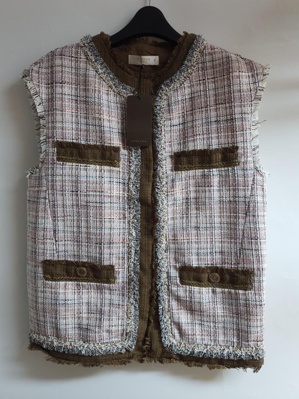 (새상품)크레송 트위드베스트55~66