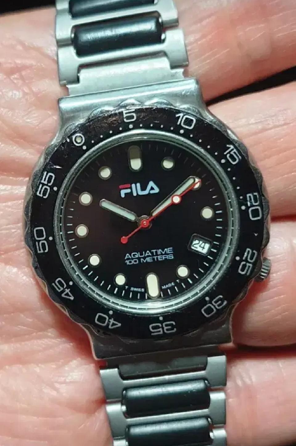 젠츠 FILA (휠라) 아쿠아타임 회전베젤 쿼츠시계