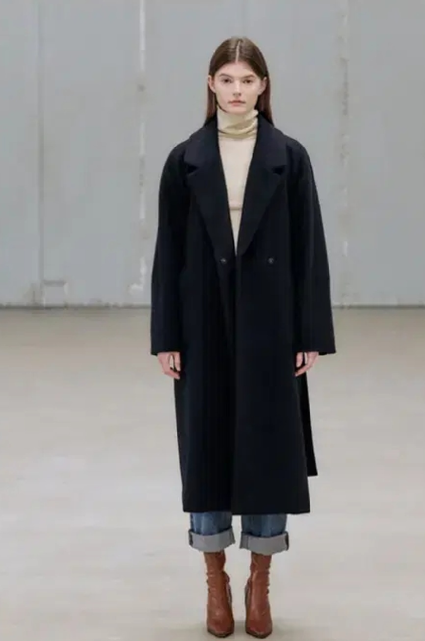 닐바이피 알파카 레글런 라그란 라글란 코트 롱 네이비 남색