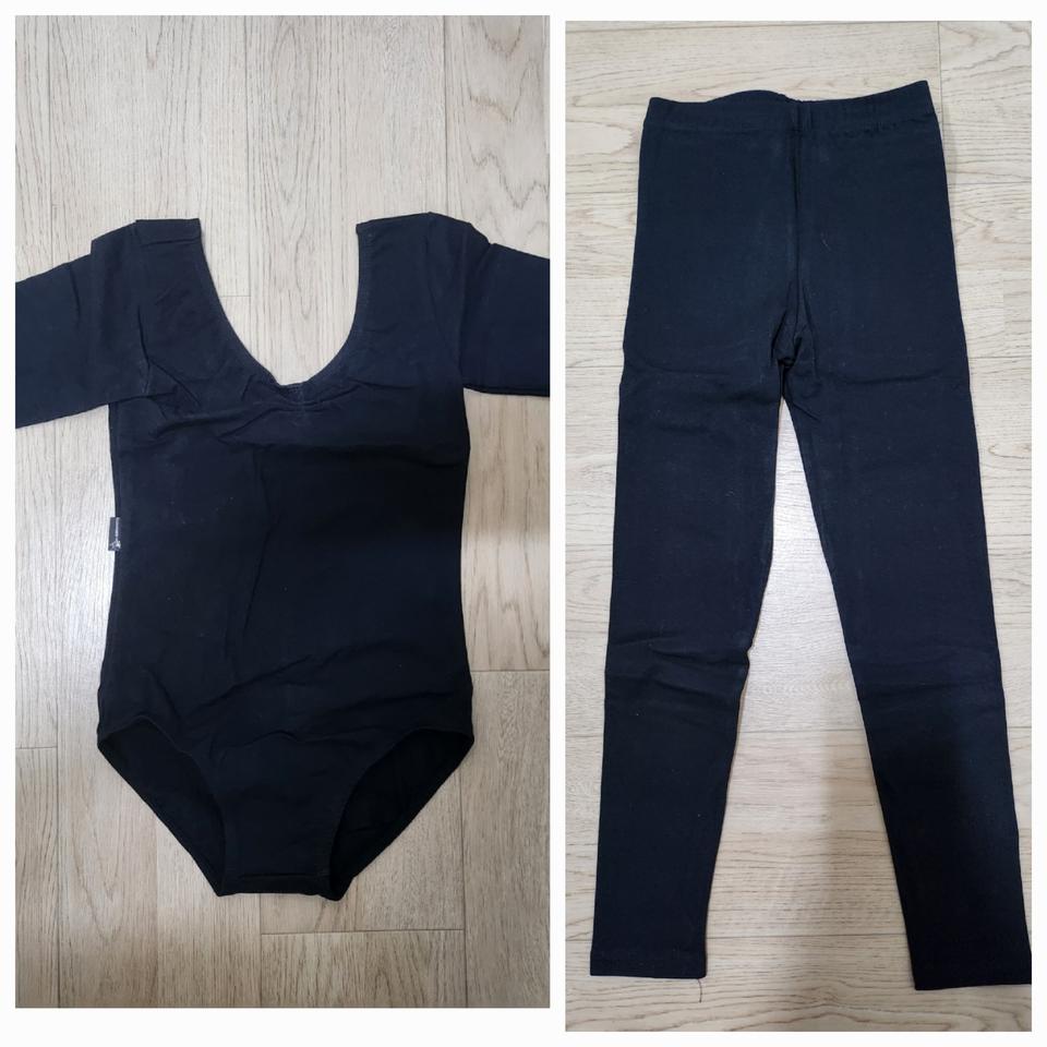 면스판 긴팔 레오타드,긴바지레깅스(초등) 새상품 (세트가격)