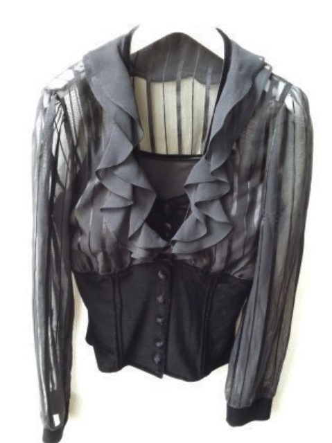 시스루 긴팔 블라우스