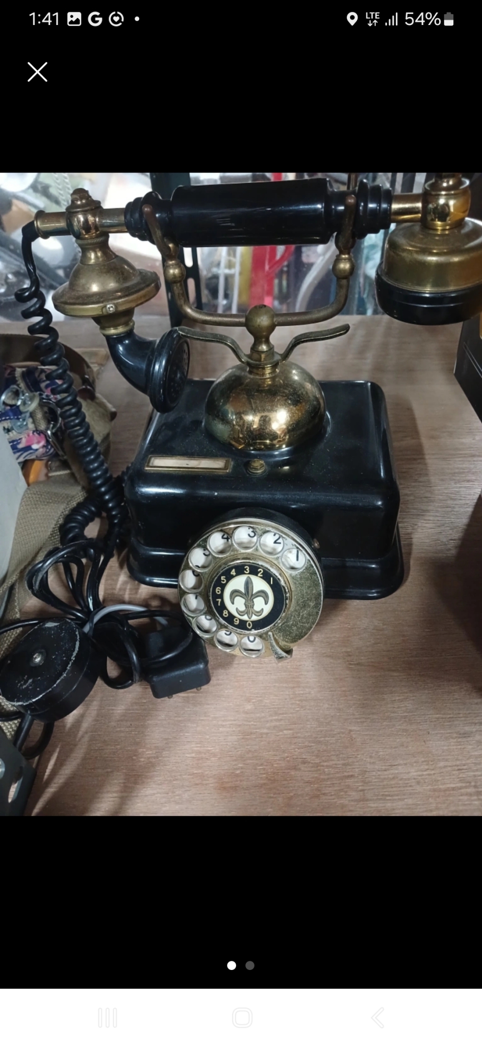 골동품 옛날전화기 법랑
