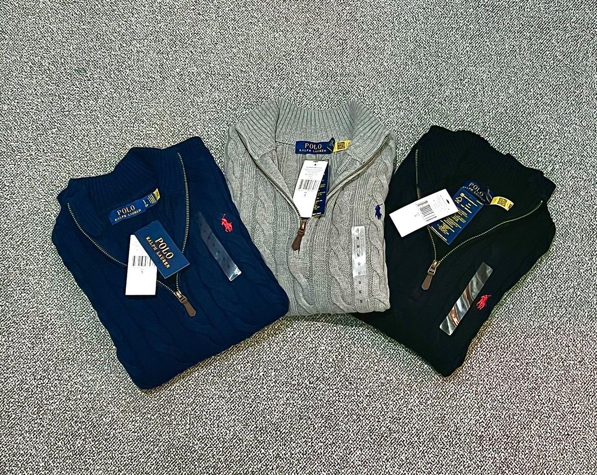 QR정품)폴로 꽈배기니트 스웨터 하프집업 남녀공용