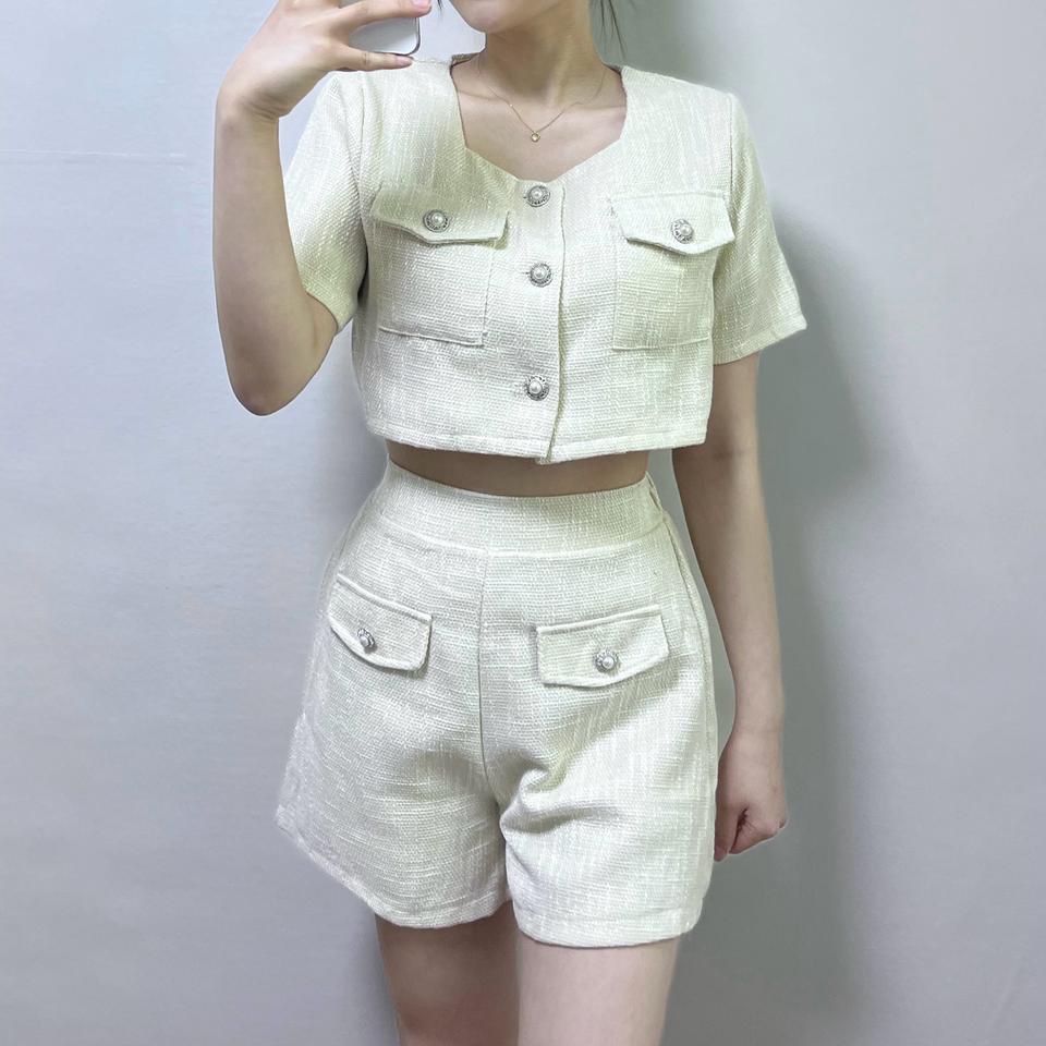 (새상품) 스퀘어넥 트위드 세트