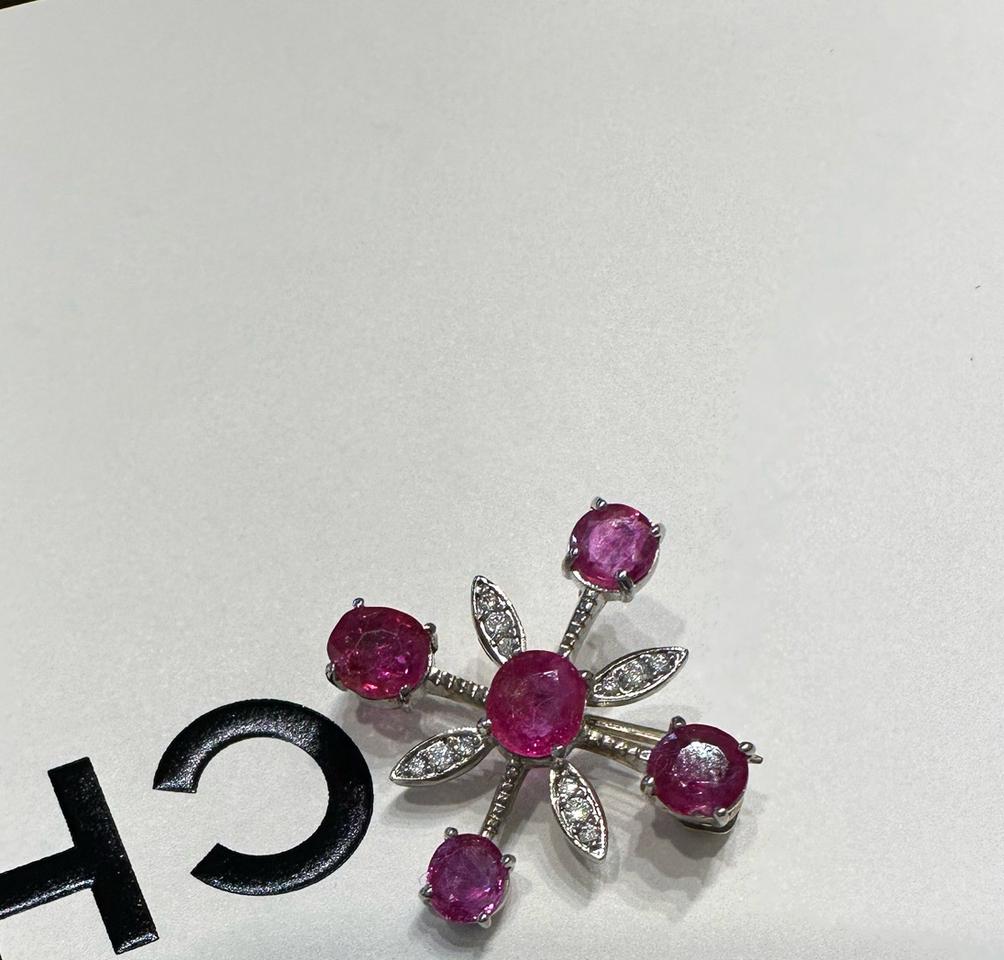 천연루비 목걸이겸 브로찌