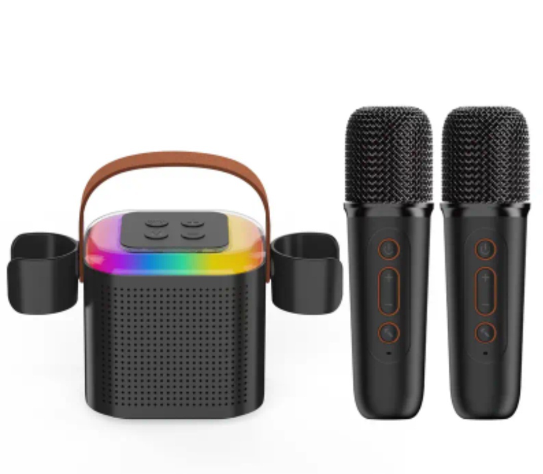 Karaoke 미니스피커+마이크2개세트 RGB조명/TF/C타입충전식(새상