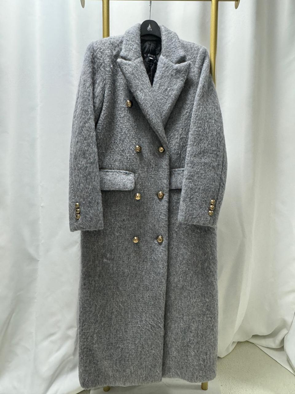 부클 누빔 롱 코트