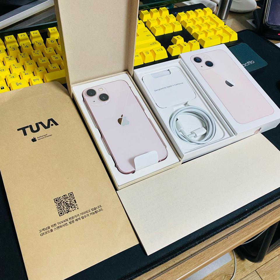 자급제 리퍼미사용 아이폰13미니 핑크 256기가 풀박스