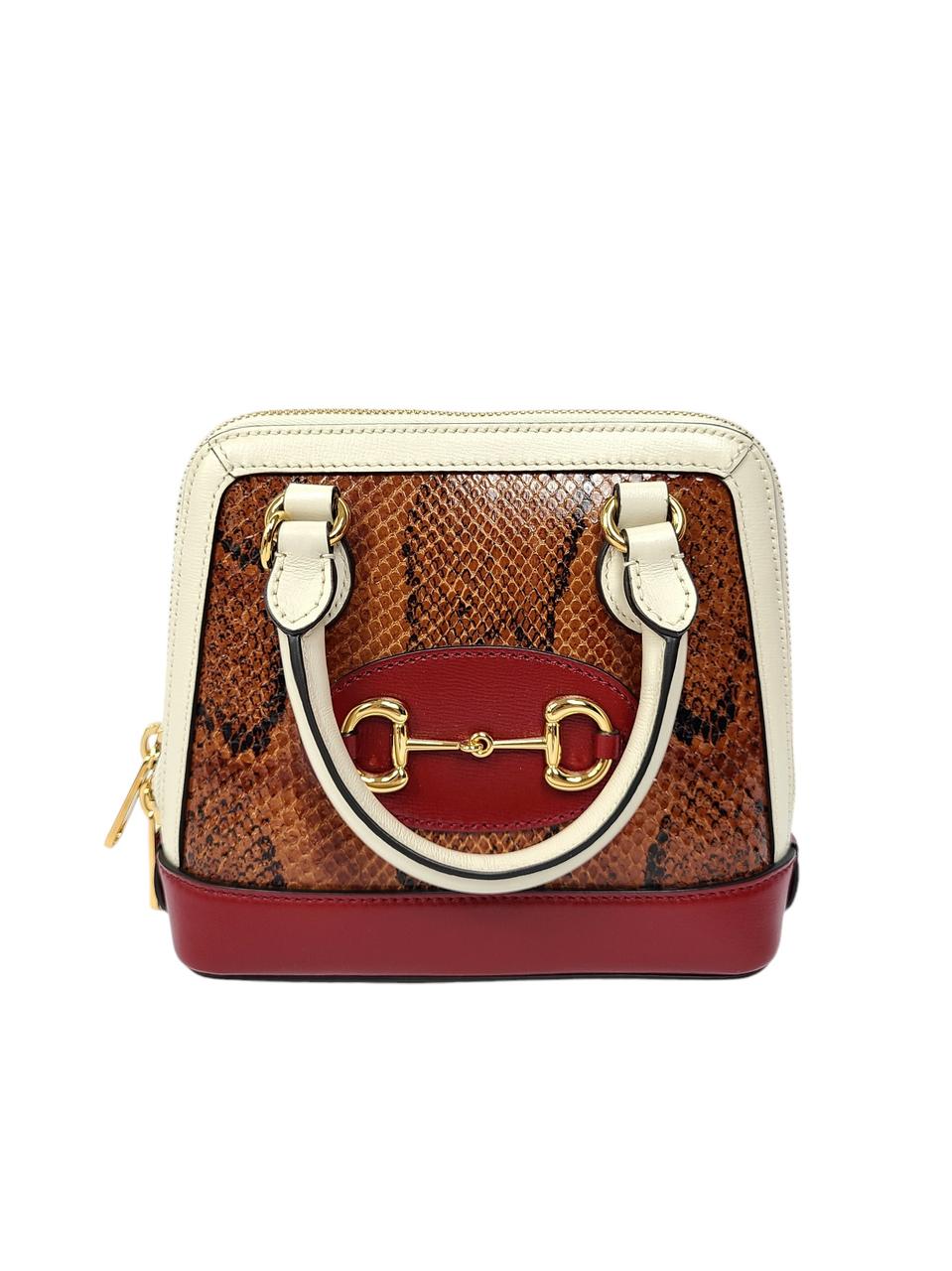 (새상품)구찌 프레셔스 스킨 1955 미니 탑핸들백 파이톤 640716