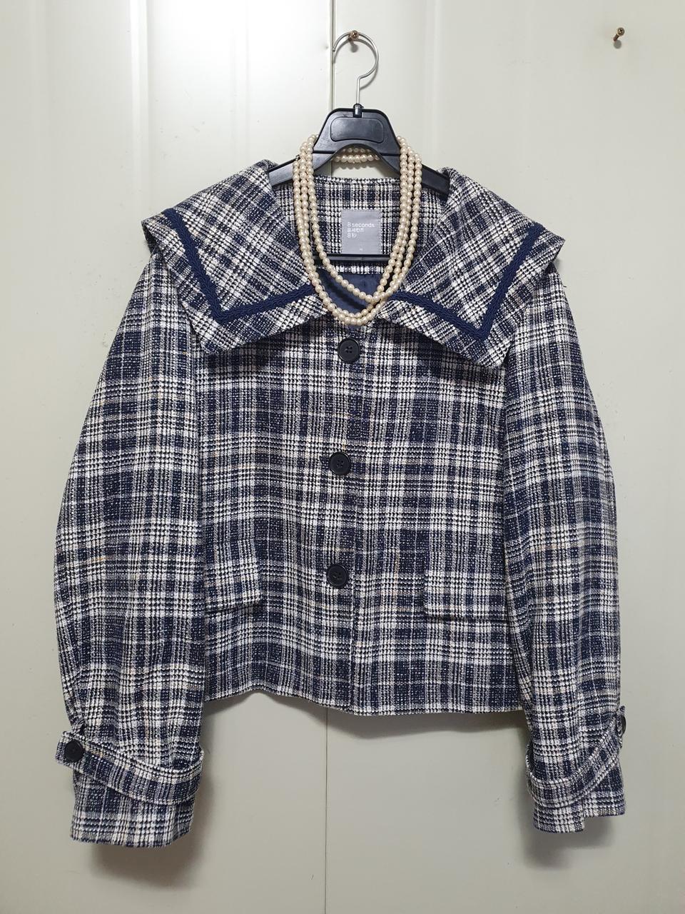 특가새)에잇세컨즈 트위드 자켓.세일러카라.세미크롭