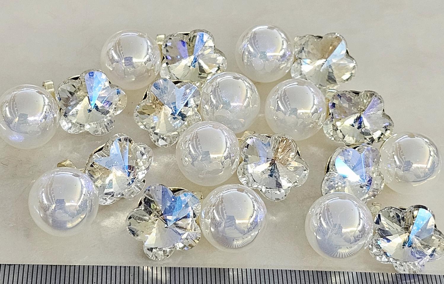 금속 조임 구슬꽃 10개 일괄