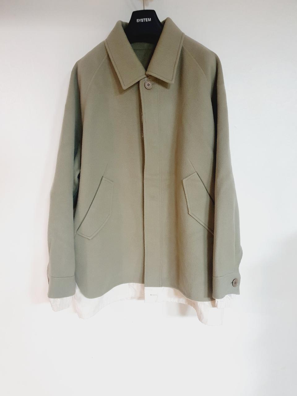 시스템옴므 오버핏 패딩 레이어트 싱글 맥코트-라이트카키 계열(~110)
