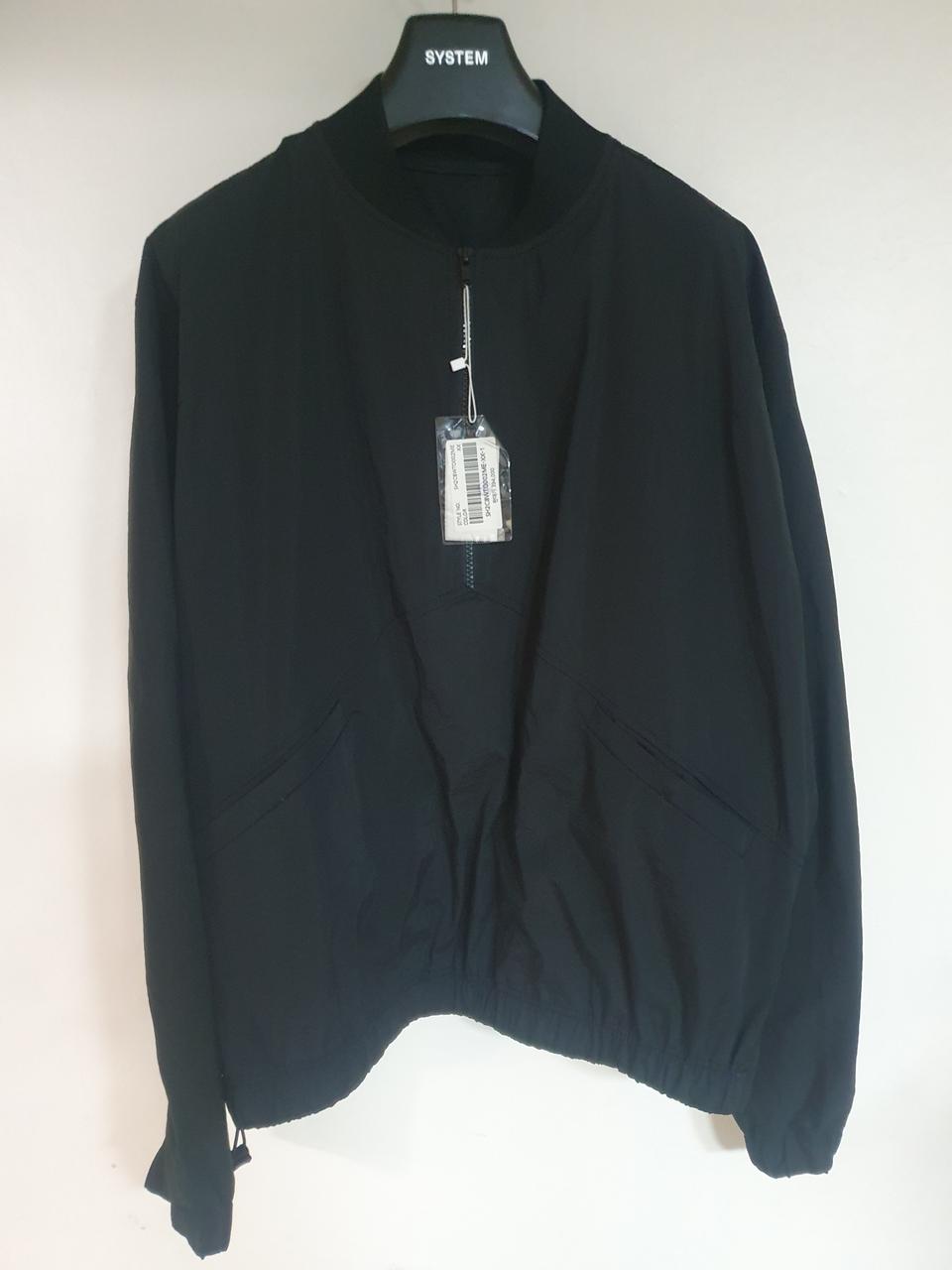 시스템옴므 바스락 바람막이 반집업 아노락 긴팔 티셔츠-블랙,100