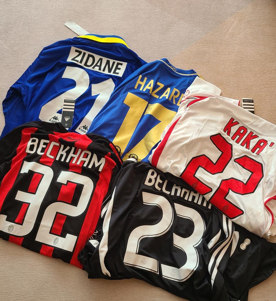 축구 유니폼들 처분 긴팔 새상품 레알 밀란 첼시 베컴 카카 아자르