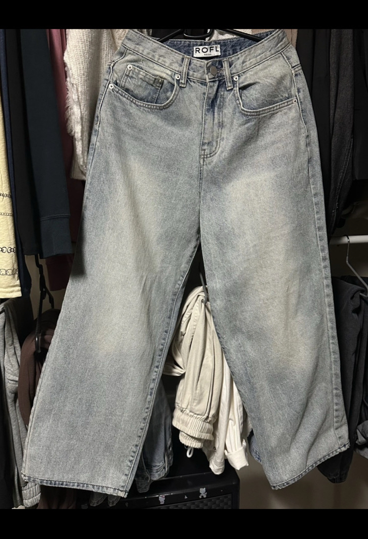 유먼트) 슬림와이드 팬츠 데님 공용가능 새거걍