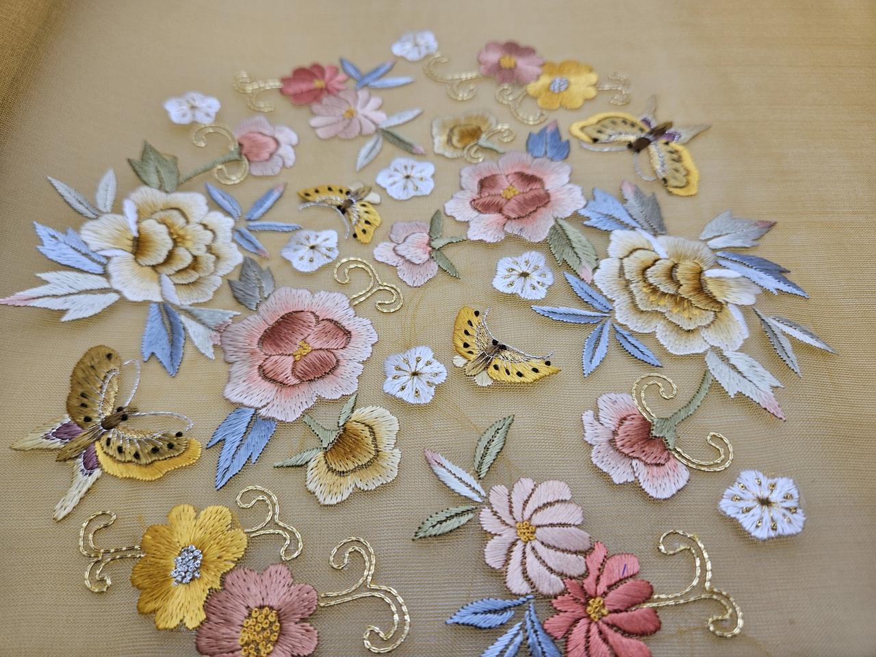 실크 손자수 한복 원단