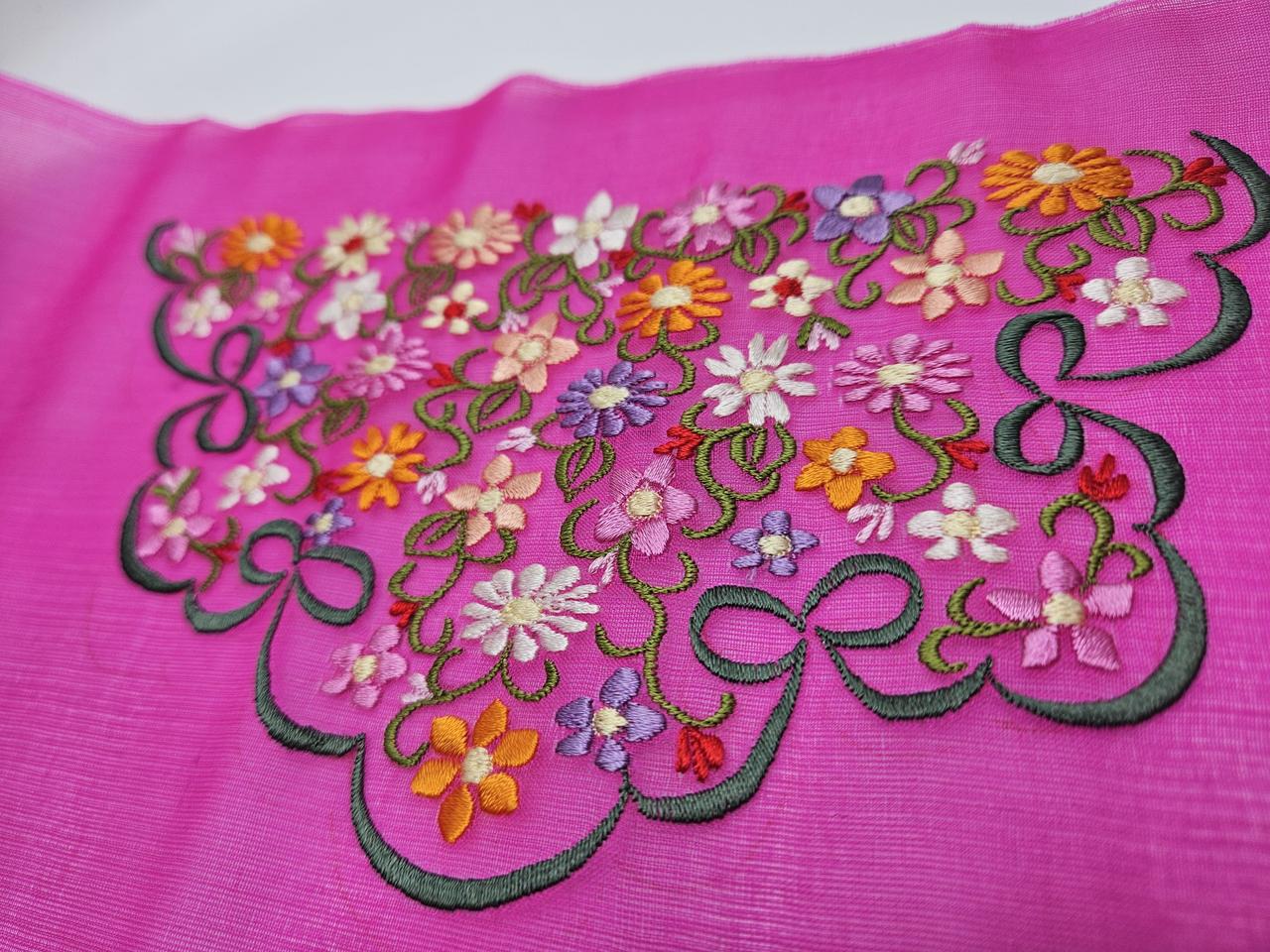 실크 미싱자수 한복 원단