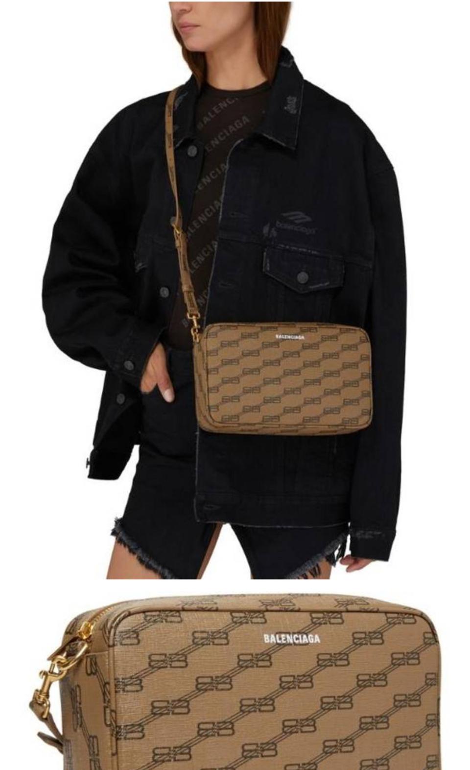 정품 시그니처 발렌시아가 모노그램 크로스 카메라백