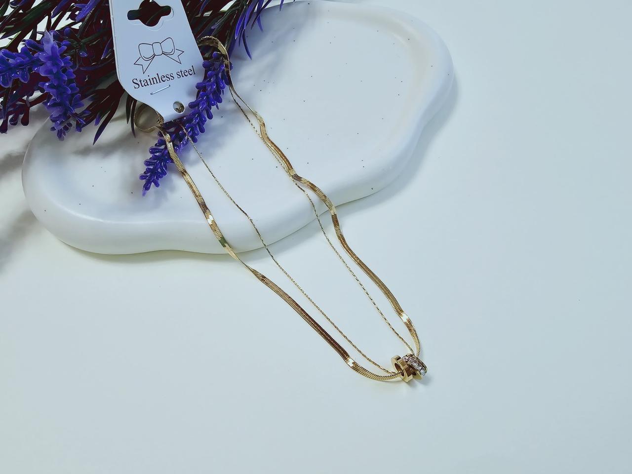 뱀줄두줄목걸이