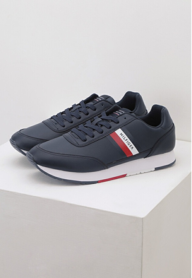 타미힐피거 소가죽 스니커즈-네이비,44(280mm)