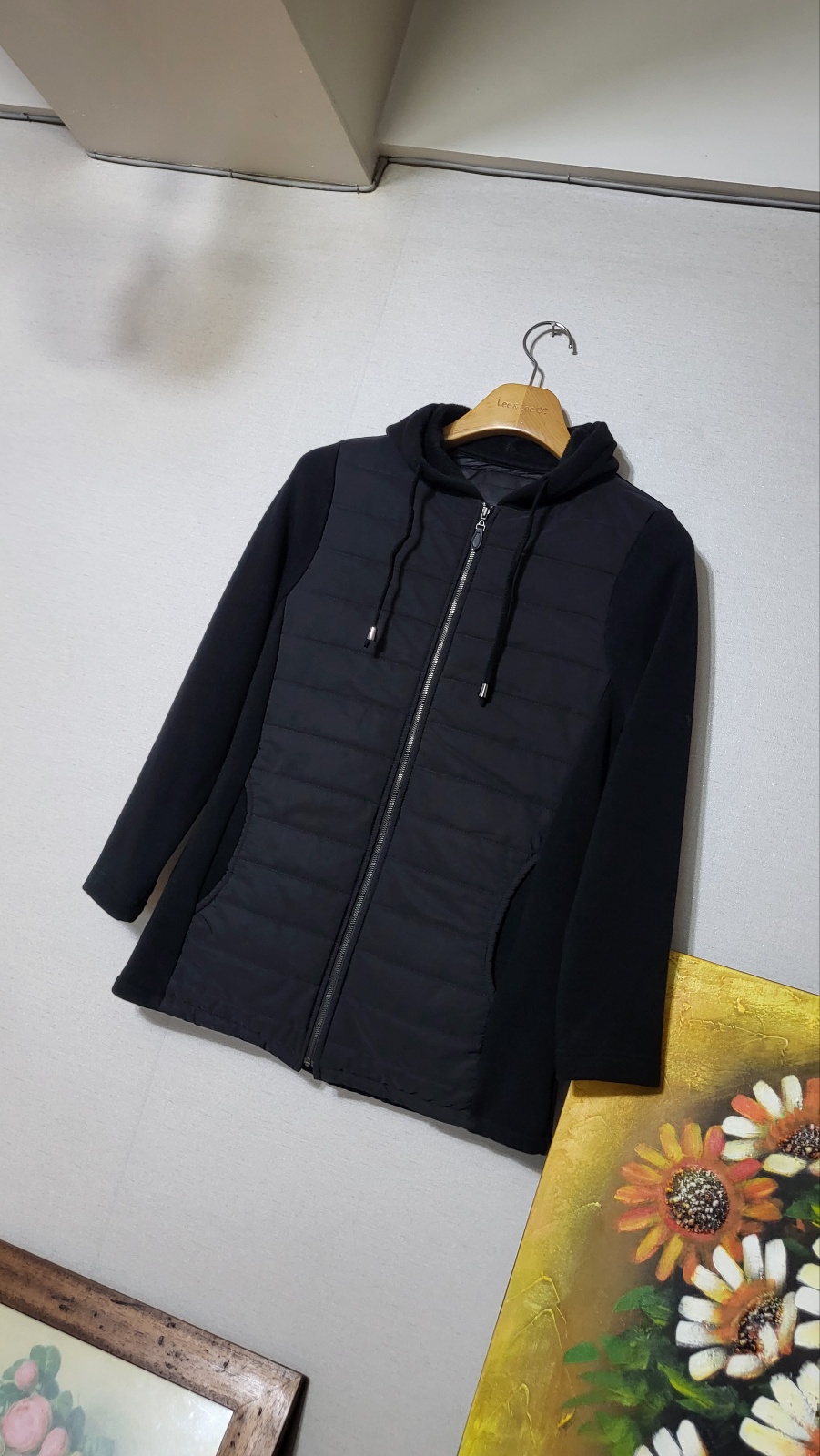 후드집업 니트 패딩자켓L