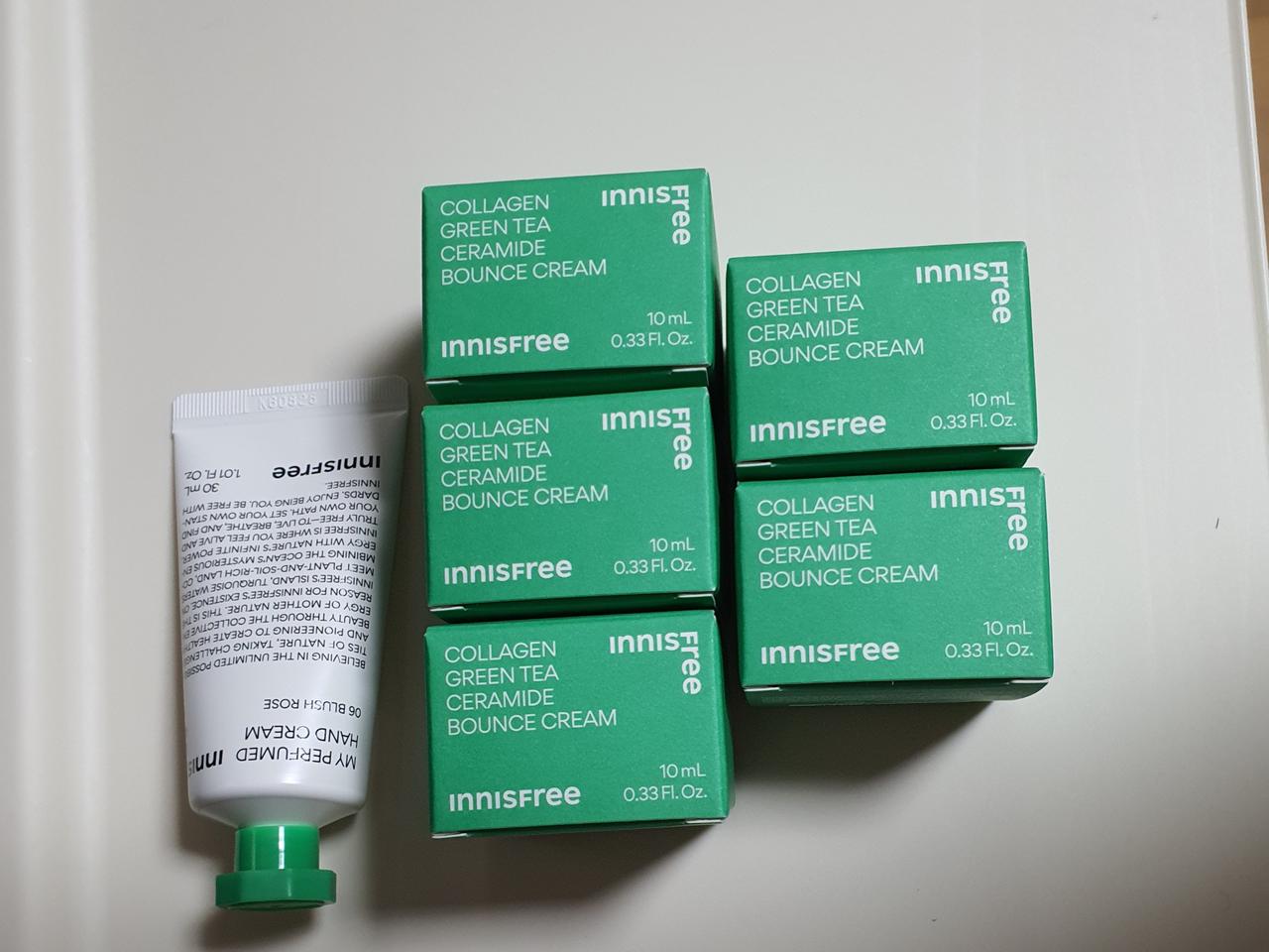 이니스프리 핸드크림 30ml + 콜라겐 세라마이드 탄력 크림 10mlx5