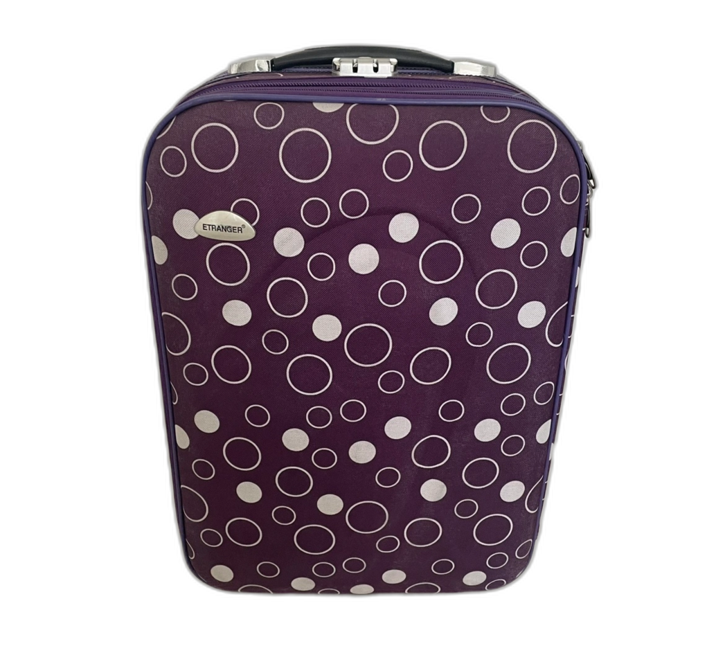 (중고)(직거래) 보라색 도트무늬 땡땡이 캐리어 여행가방