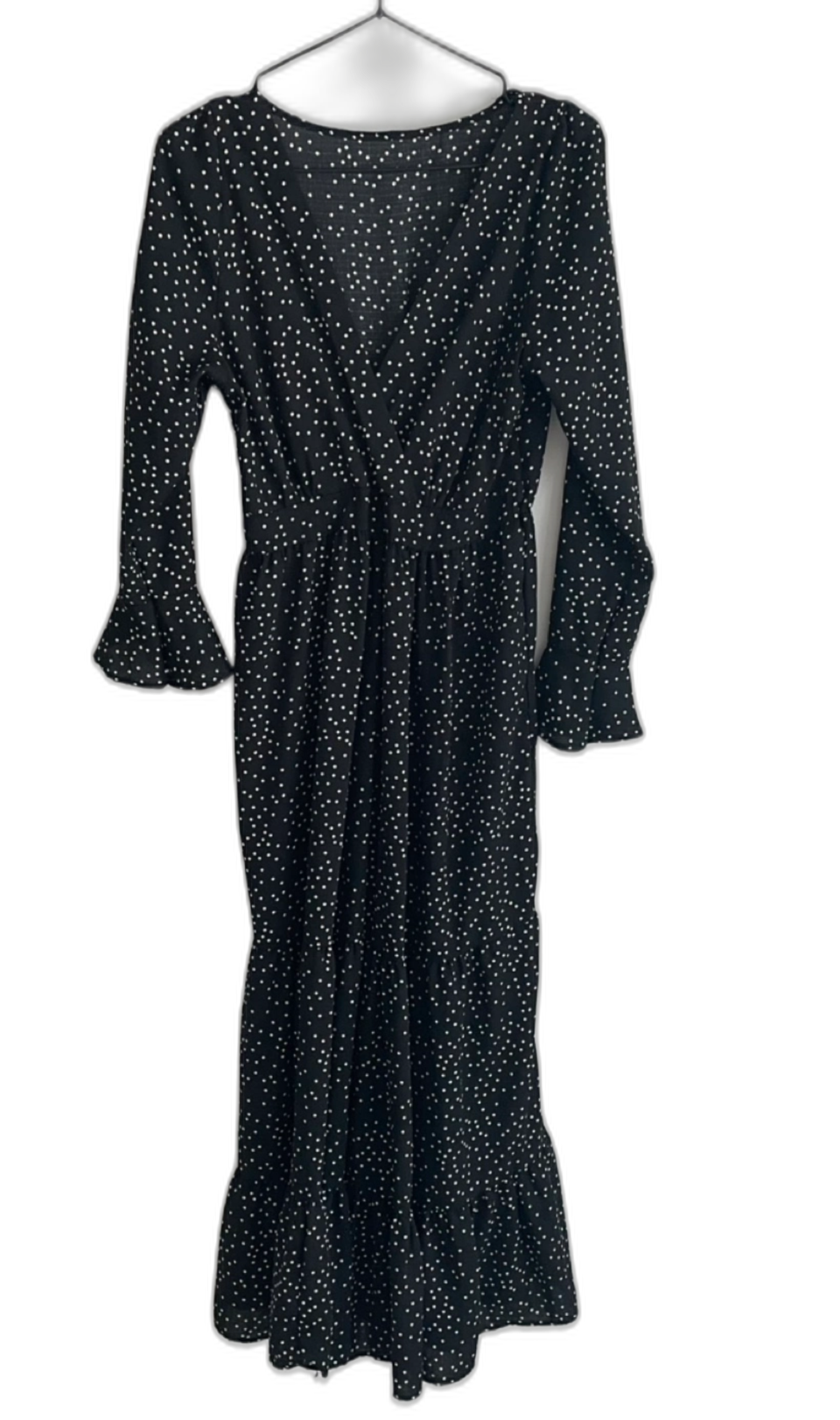 블랙 도트무늬 땡땡이 여성 롱 원피스