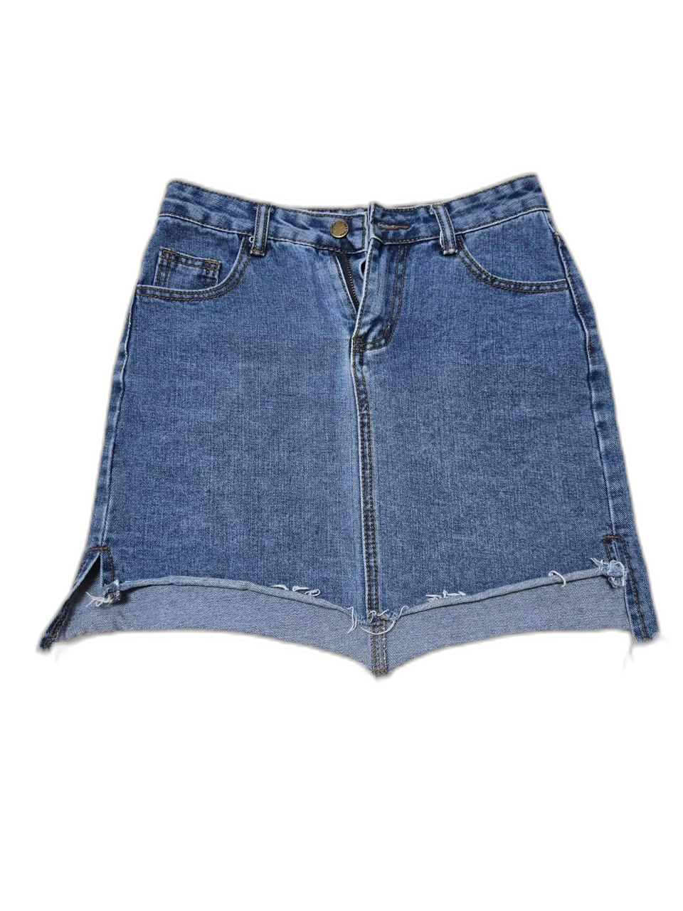트임 데님 숏 스커트