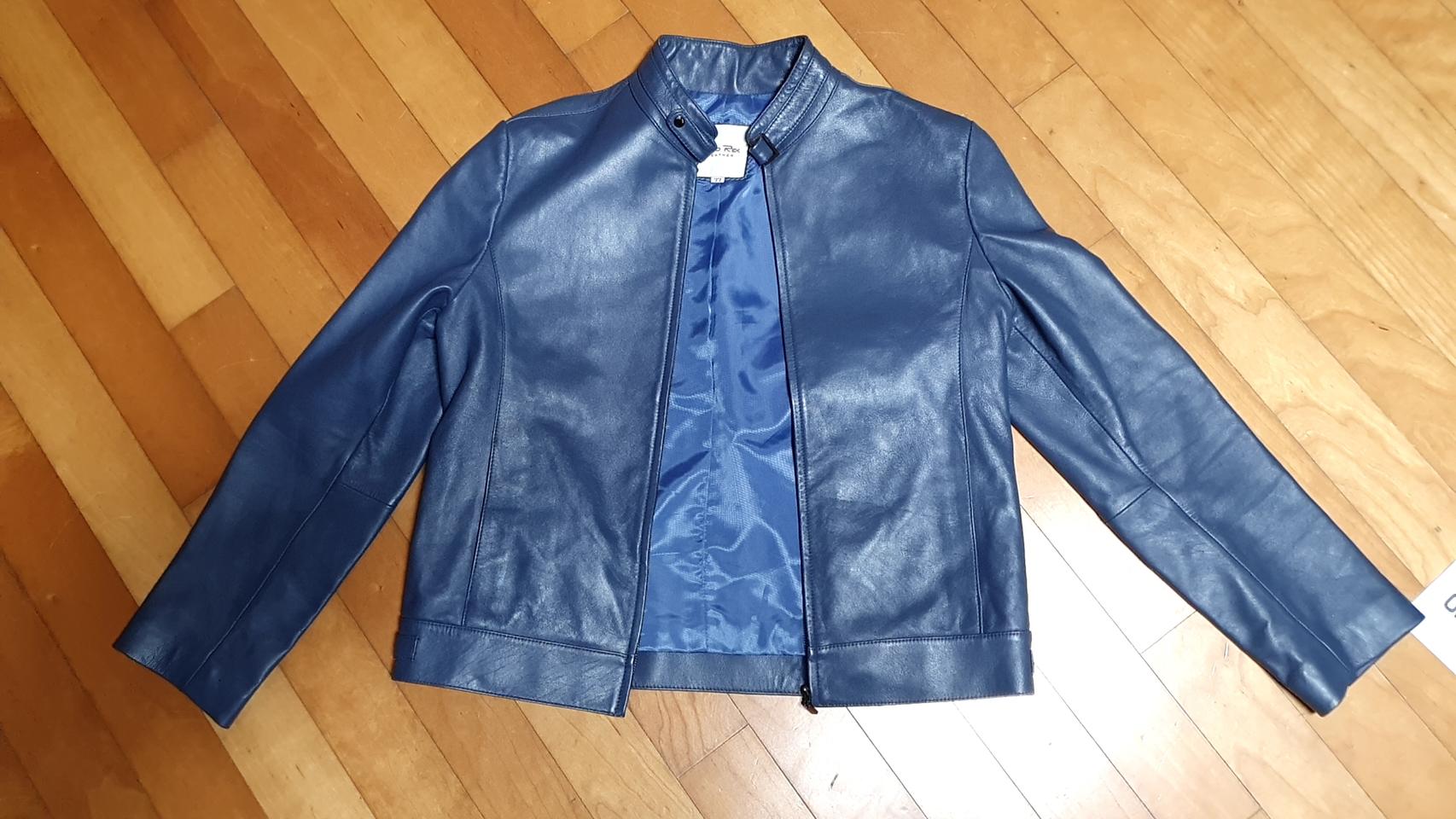 여자 블루 양가죽 자켓