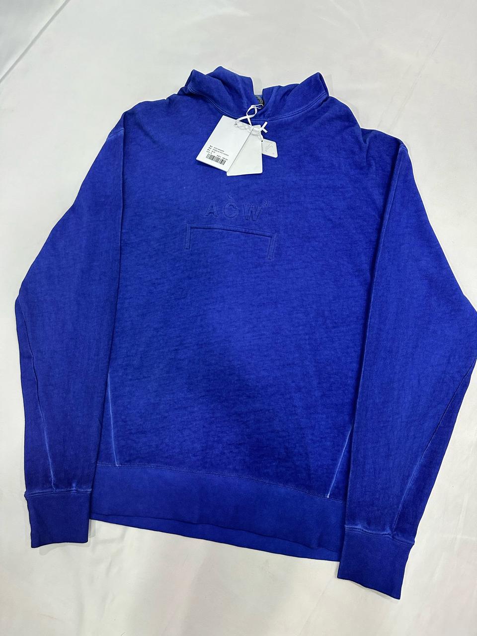 [M] ACW 어콜드월 가먼트다잉 로고 후드 티셔츠 코발트블루