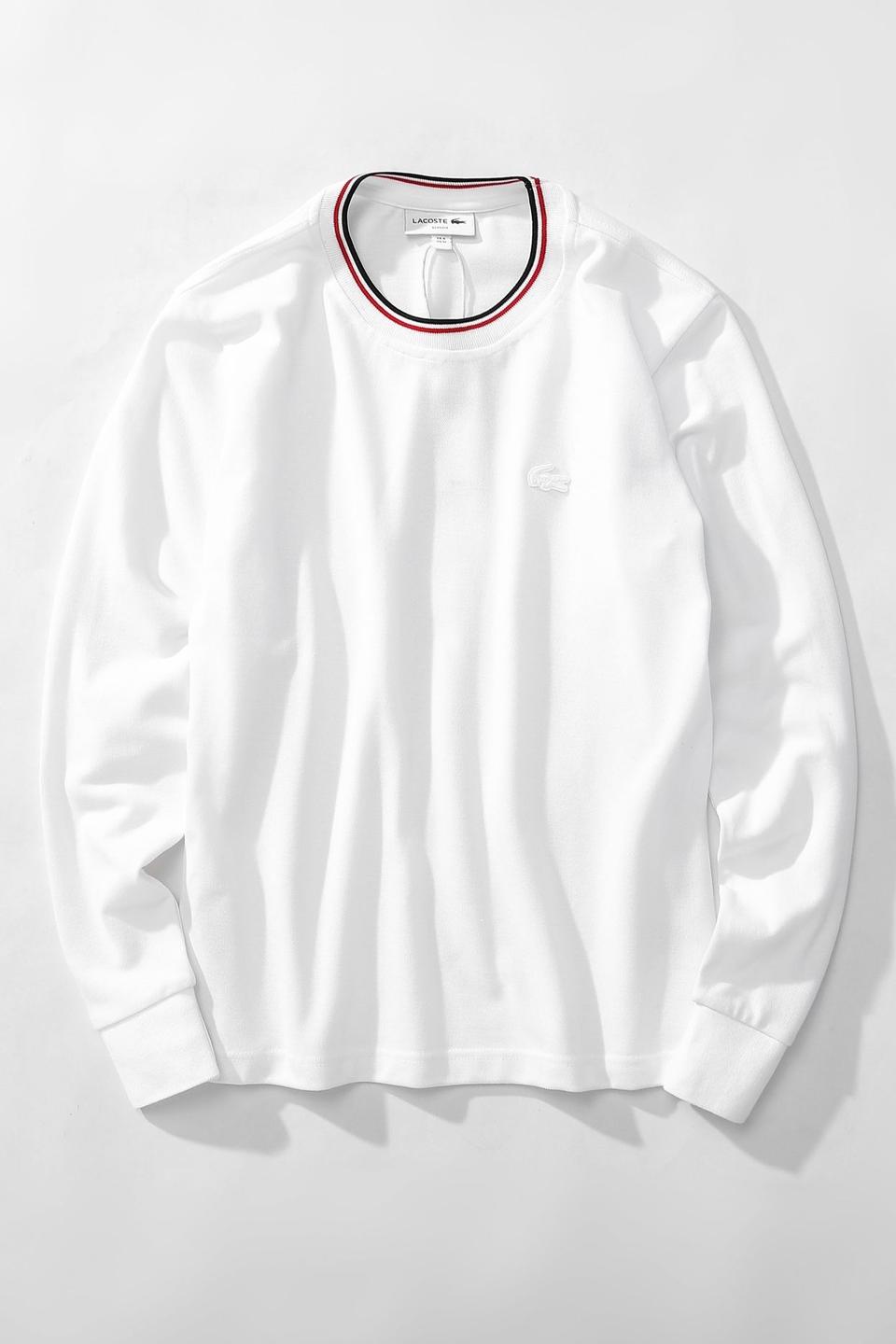 라코스테 긴팔 라운드 스웨터 화이트