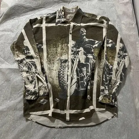 해골바이커 빈티지 긴팔셔츠 M