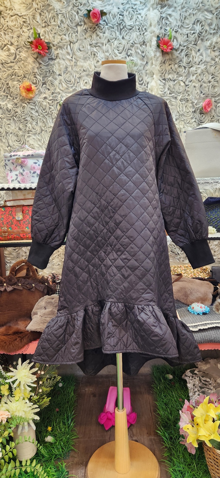 DONOBAN 누빔 패딩 롱원피스 (55 66 77)