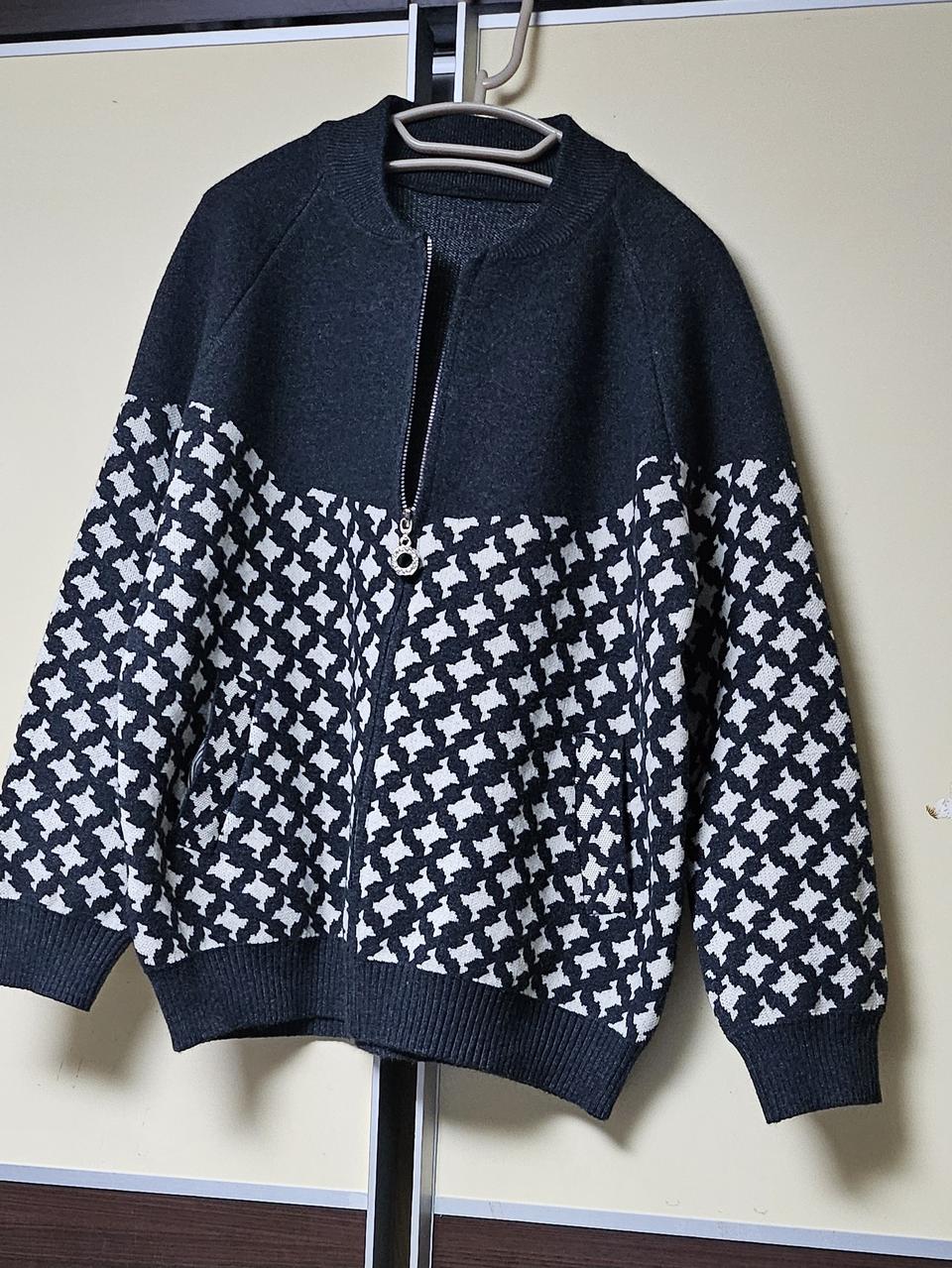 택포)) 니트 집업 가디건