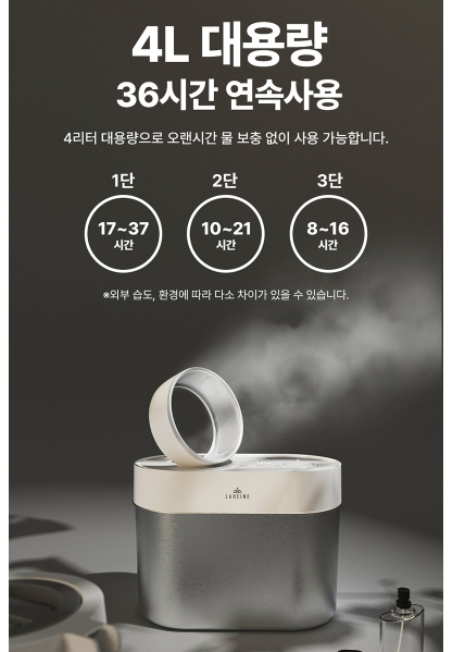 라헨느 스텐 가습기 초음파 대용량가습기 리모컨포함