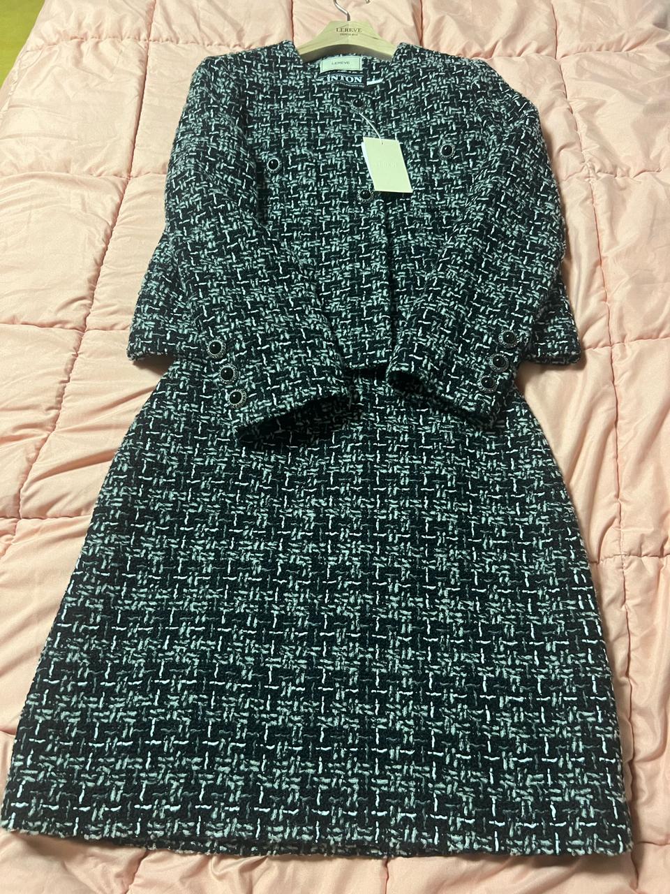 샤펭 르레브 CoutureBoucleCheck LINTON트위드셋업38