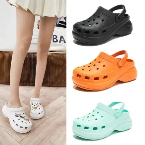 [새상품+무배] 첫사랑슬리퍼 샌들 크록스 통굽 경량 키높이 신발 패션 발