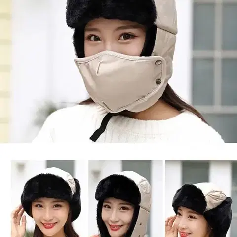 [새상품+무배] 첫사랑군밤모자 귀달이 털방한모 방한 편한 보온 귀다리 캡