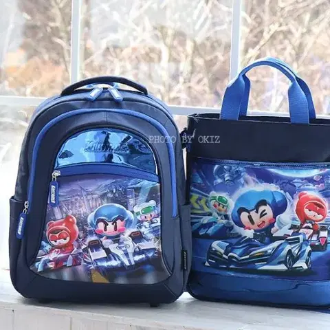 [새상품+무배] 사랑듬뿍책가방+신발주머니 풀세트 카트라이더레이싱 어린이