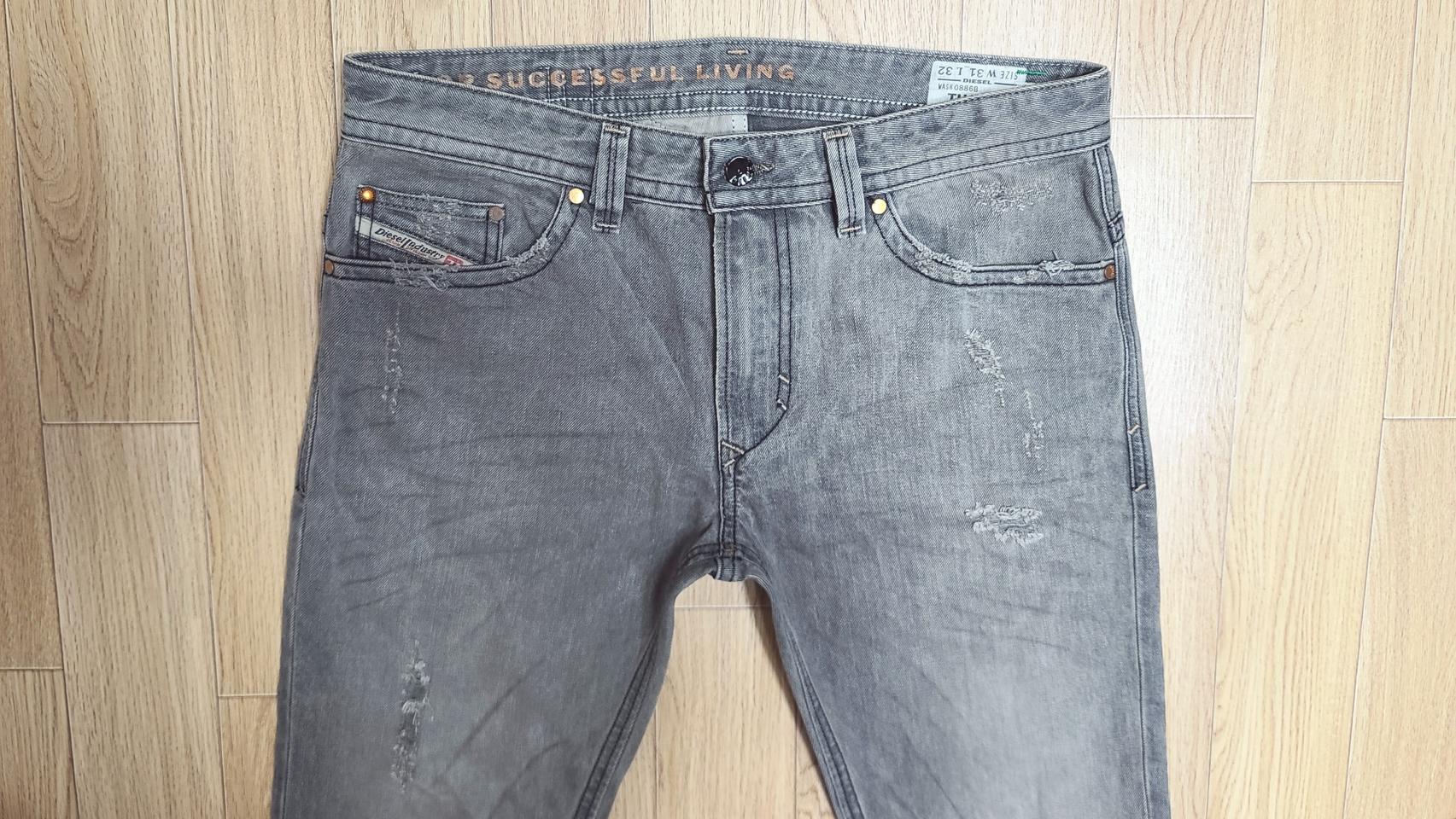 정품 디젤 타바 886B 그레이진 슬림 청바지 32 33