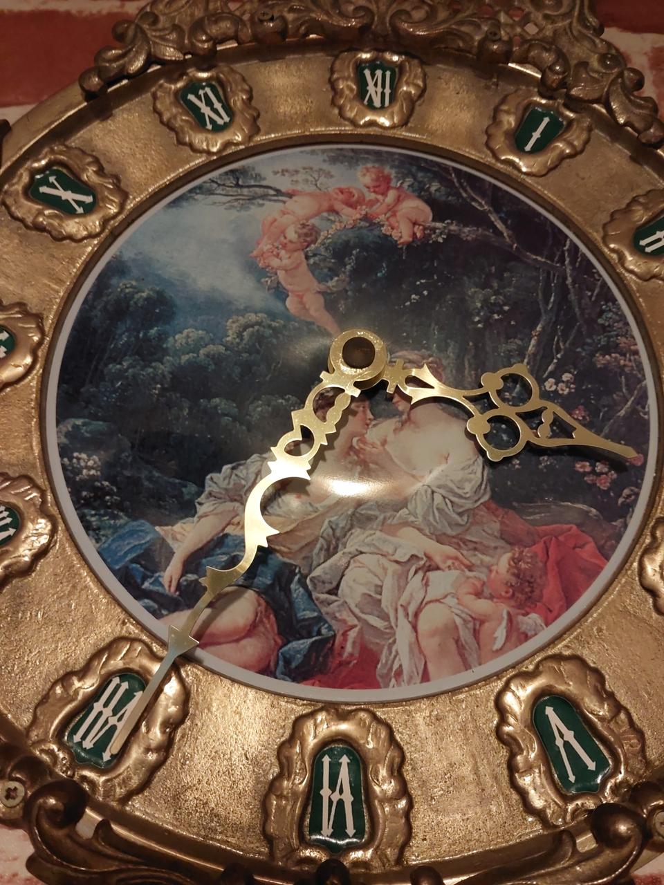 황동 명화 벽시계