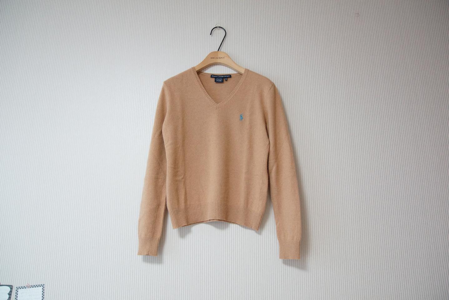 랄프로렌 메리노울 캐시미어 V넥 니트 S~M