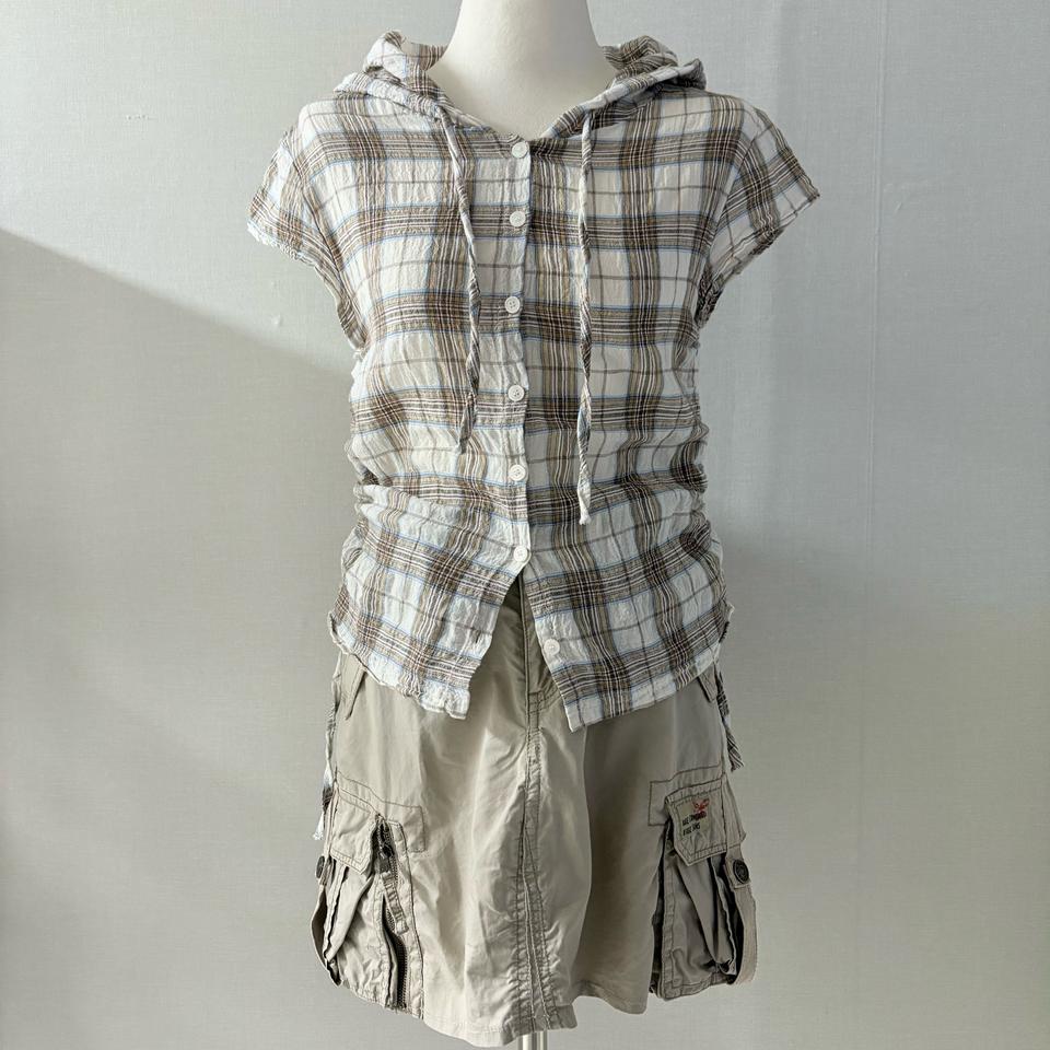 체크 후드 + 카고 스커트 SET