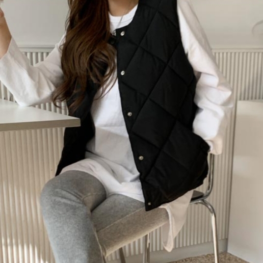 패딩조끼 블랙