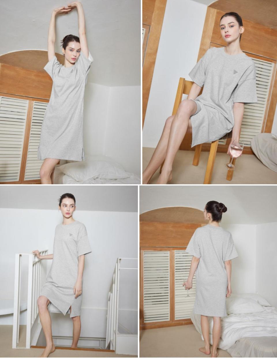 게스언더웨어 인앤아웃 루즈핏 로고포인트 원피스 95