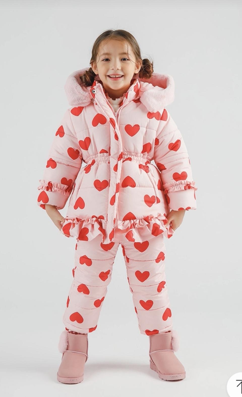 오즈키즈 하트팡 여아 스키복 140