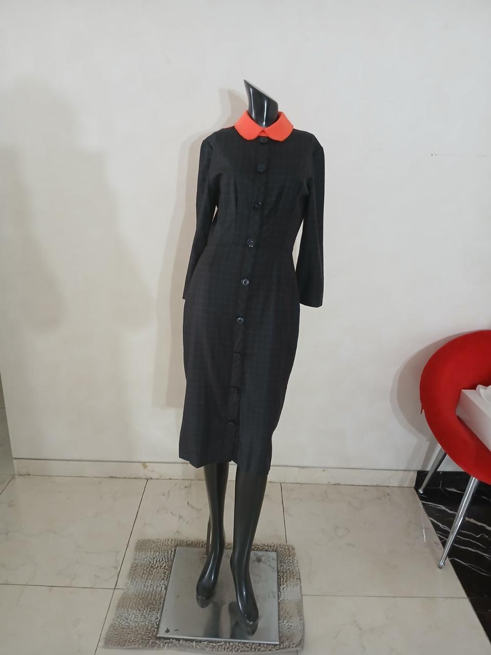 록산다 체크 원피스 44~55