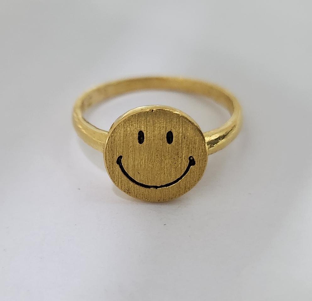 24k 순금 1돈 스마일 반지